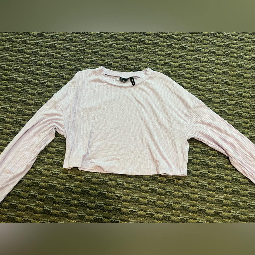 Asos purple long sleeve crop top size US 6